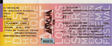 Scan place de concert : Jet au Bataclan (Paris)